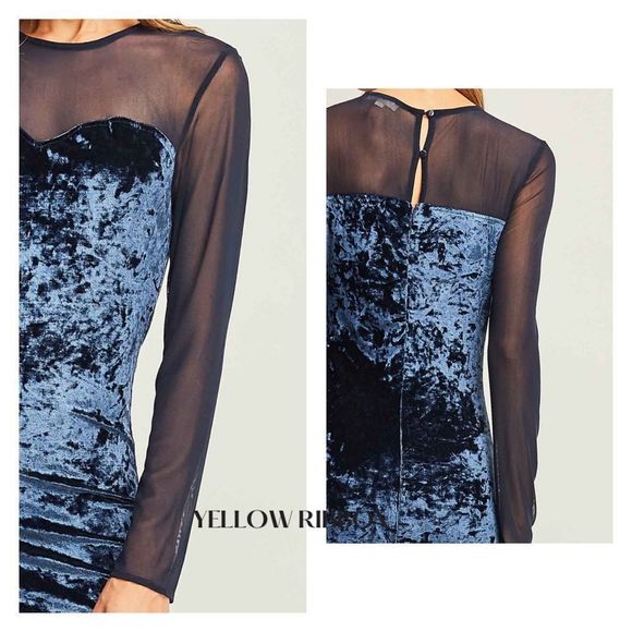 NEW entro Mesh Maxi Dress with Velvet Body Detail - Picture 2 of 5